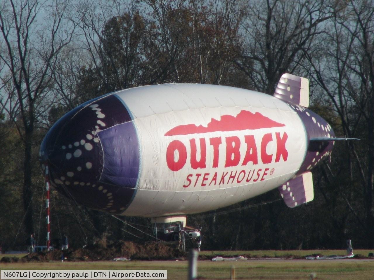 N607LG, 1998 American Blimp Corp A-60+ C/N 017, Stopping in at the Downtown Shreveport airport.