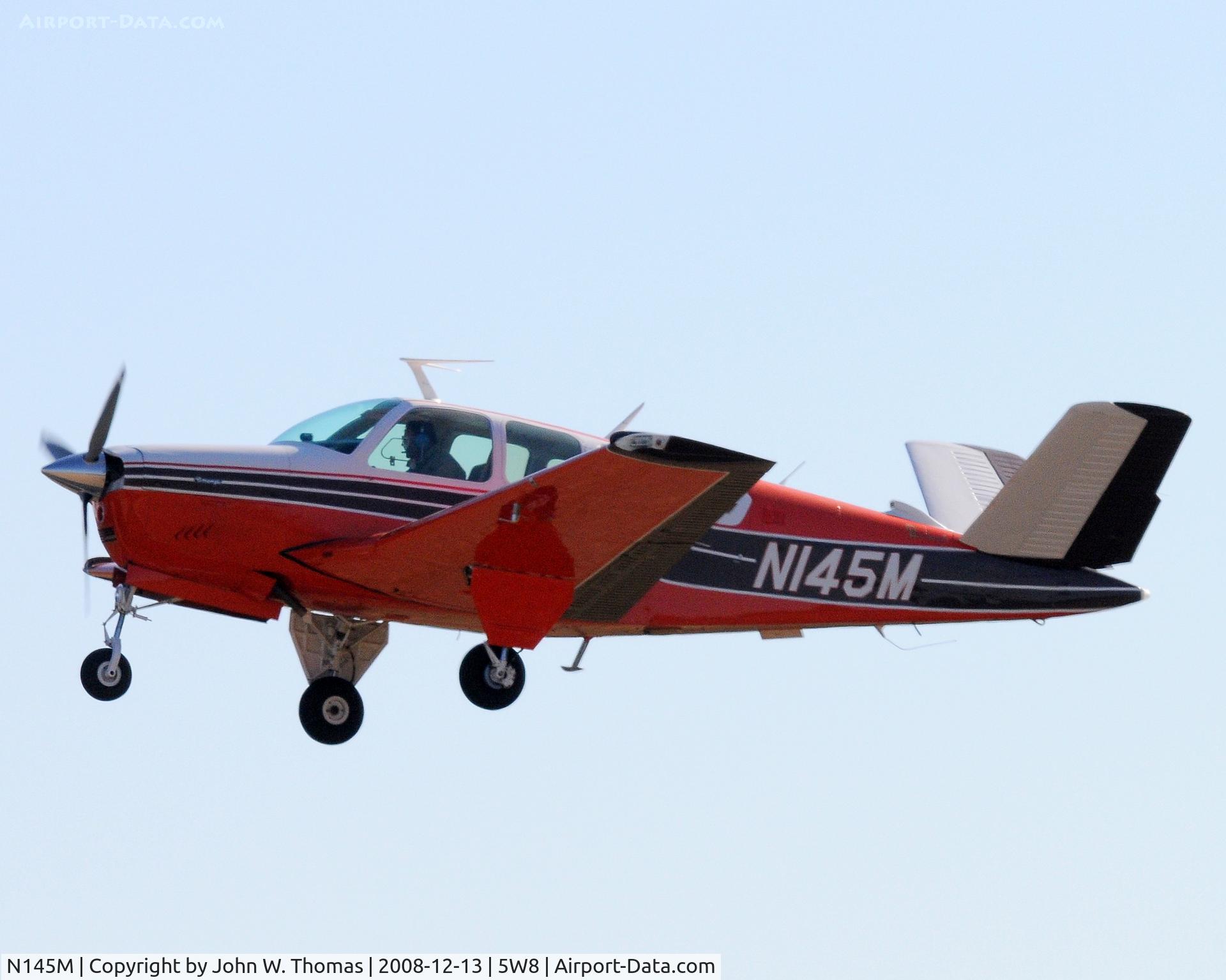 N145M, 1977 Beech V35B Bonanza C/N D-10061, Departing runway 4