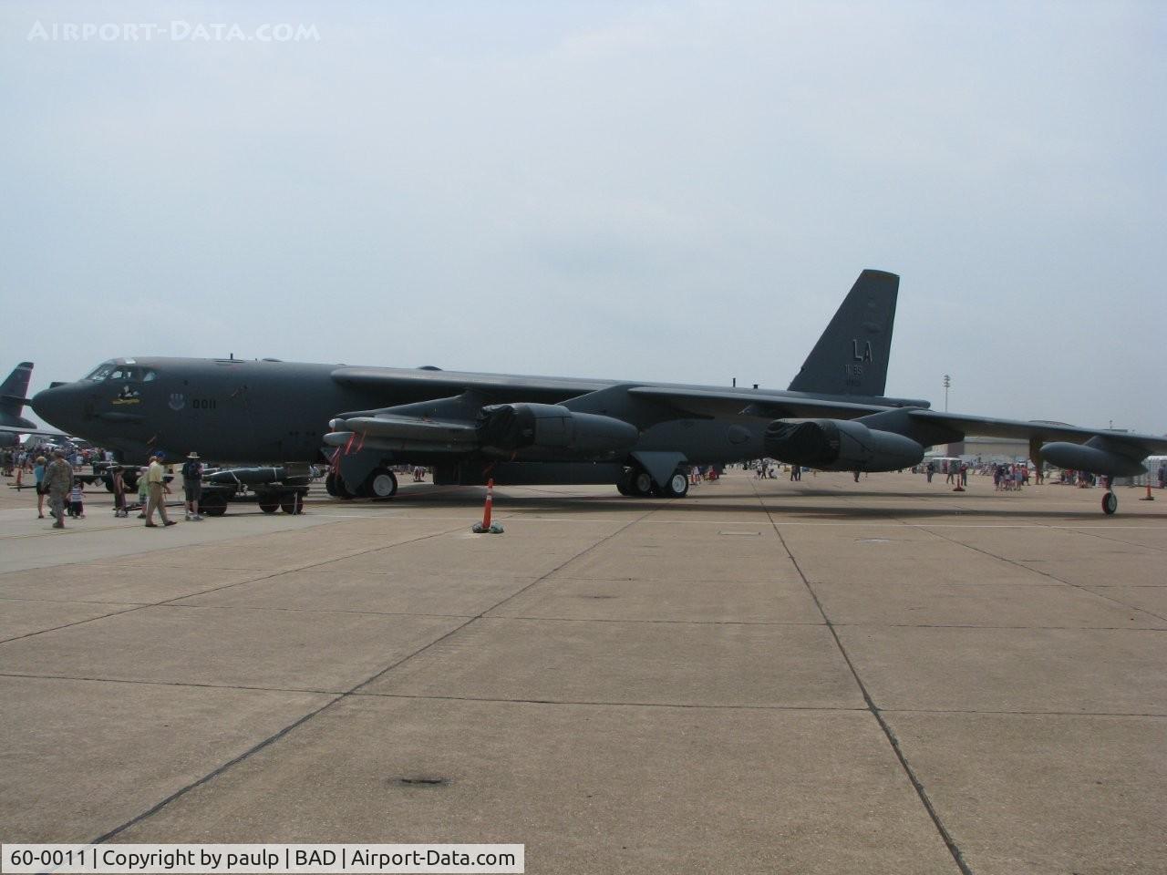 60-0011, 1960 Boeing B-52H Stratofortress C/N 464376, On display at Barksdale Air Force Base.