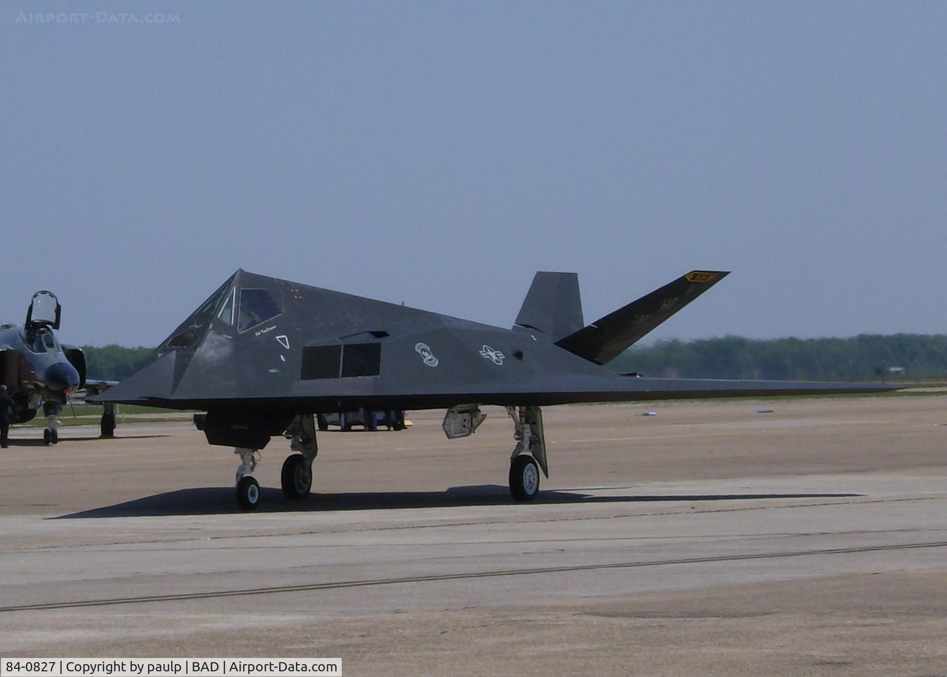 84-0827, 1984 Lockheed F-117A Nighthawk C/N A.4041, About to take off and perform at Barksdale Air Force Base.
