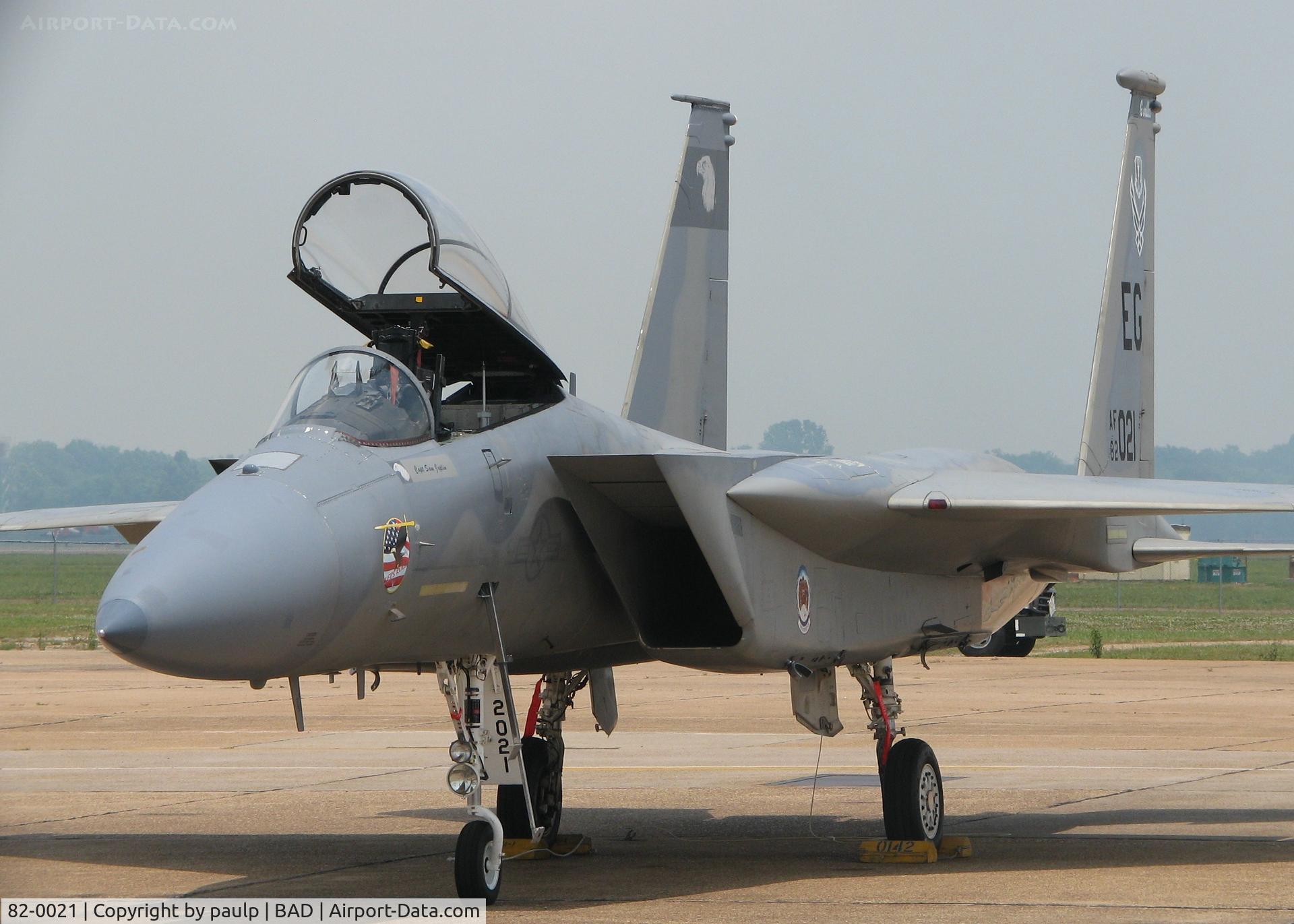 82-0021, 1982 McDonnell Douglas F-15C Eagle C/N 0835/C252, Parked at Barksdale Air Force Base before its demo.