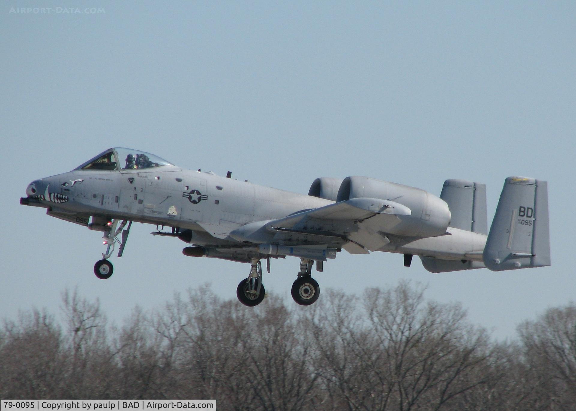79-0095, 1979 Fairchild Republic A-10A Thunderbolt II C/N A10-0359, Landing at Barksdale Air Force Base.