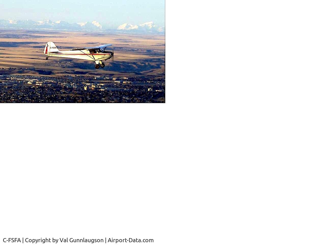 C-FSFA, 1946 Taylorcraft BC-12D C/N 9223, Airborne over Lethbridge Alberta with the mountains in the distance