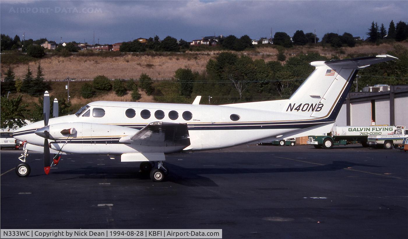 N333WC, 1985 Beech 300 Super King Air C/N FA-55, KBFI (Seen here as N40NB currently registered N333WC)
