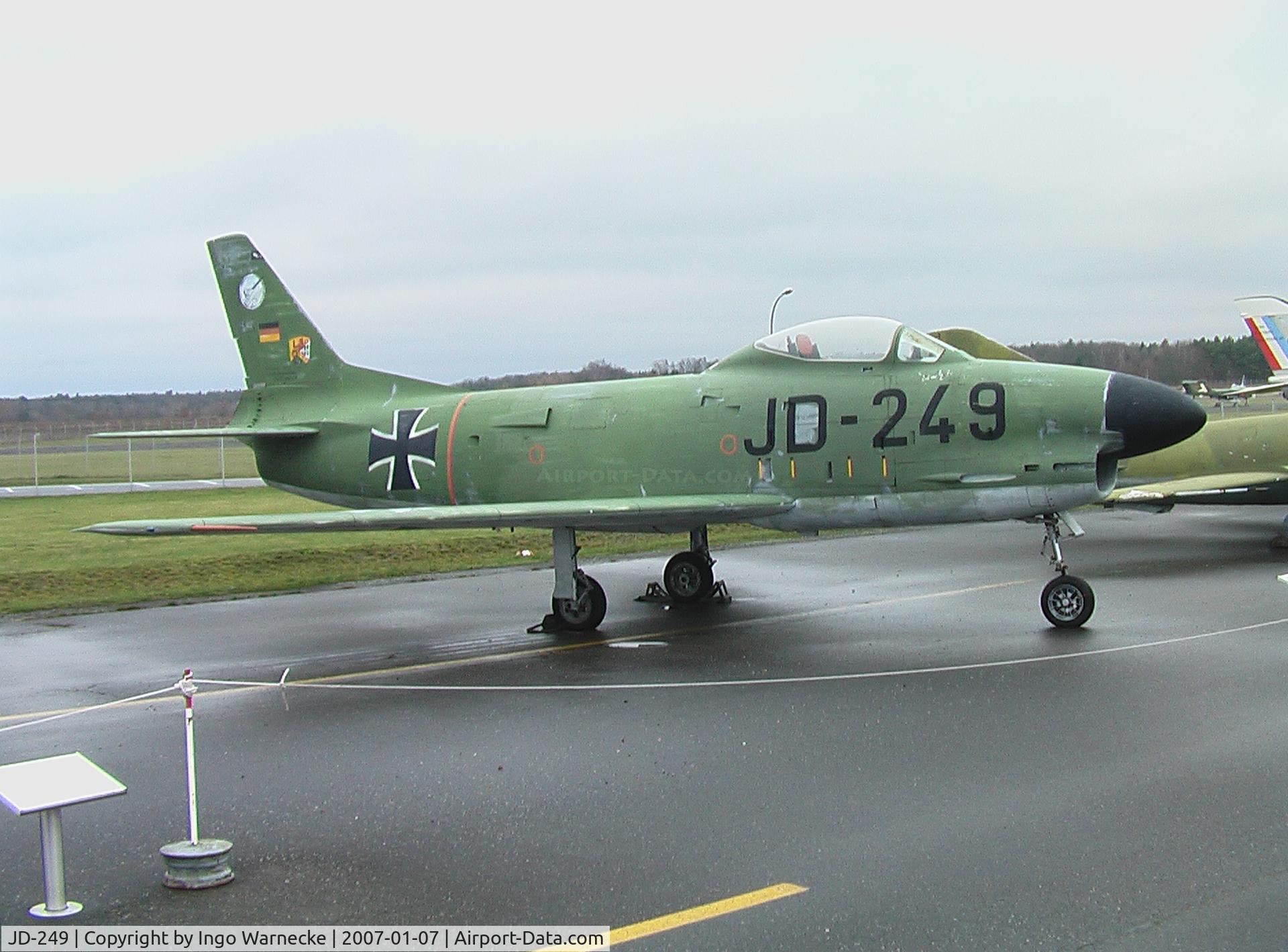 JD-249, 1955 North American F-86K Sabre C/N 232-121, North American F-86K Sabre of the German Air Force at the Luftwaffenmuseum, Berlin Gatow