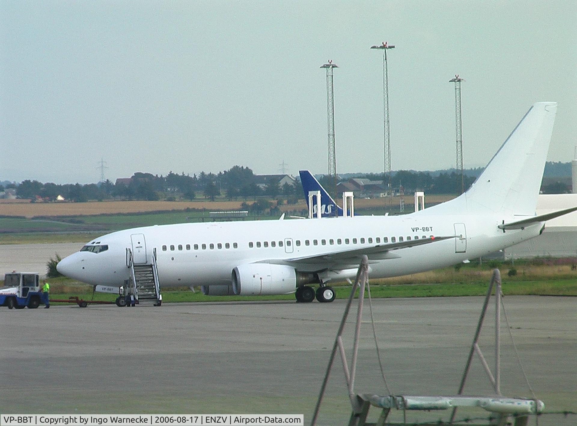 VP-BBT, 1998 Boeing 737-705 C/N 29089, Boeing 737-700 at Stavanger Sola Airport