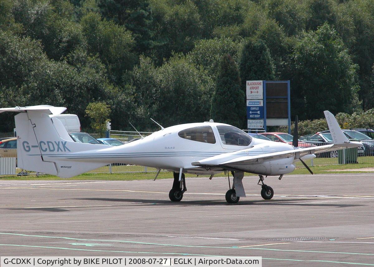 G-CDXK, 2006 Diamond DA-42 Twin Star C/N 42.136, PARKED UP AT SLOT TWO