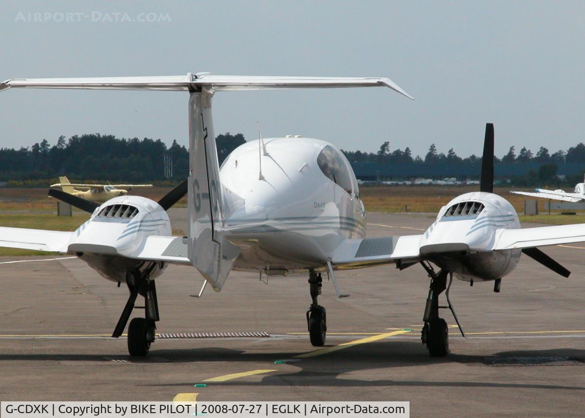 G-CDXK, 2006 Diamond DA-42 Twin Star C/N 42.136, PARKED UP AT SLOT TWO