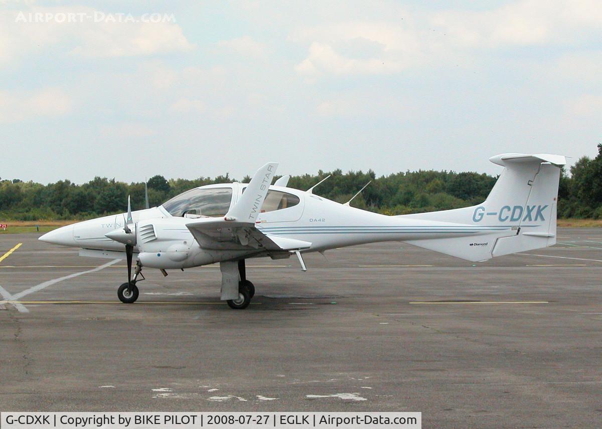 G-CDXK, 2006 Diamond DA-42 Twin Star C/N 42.136, PARKED UP AT SLOT TWO