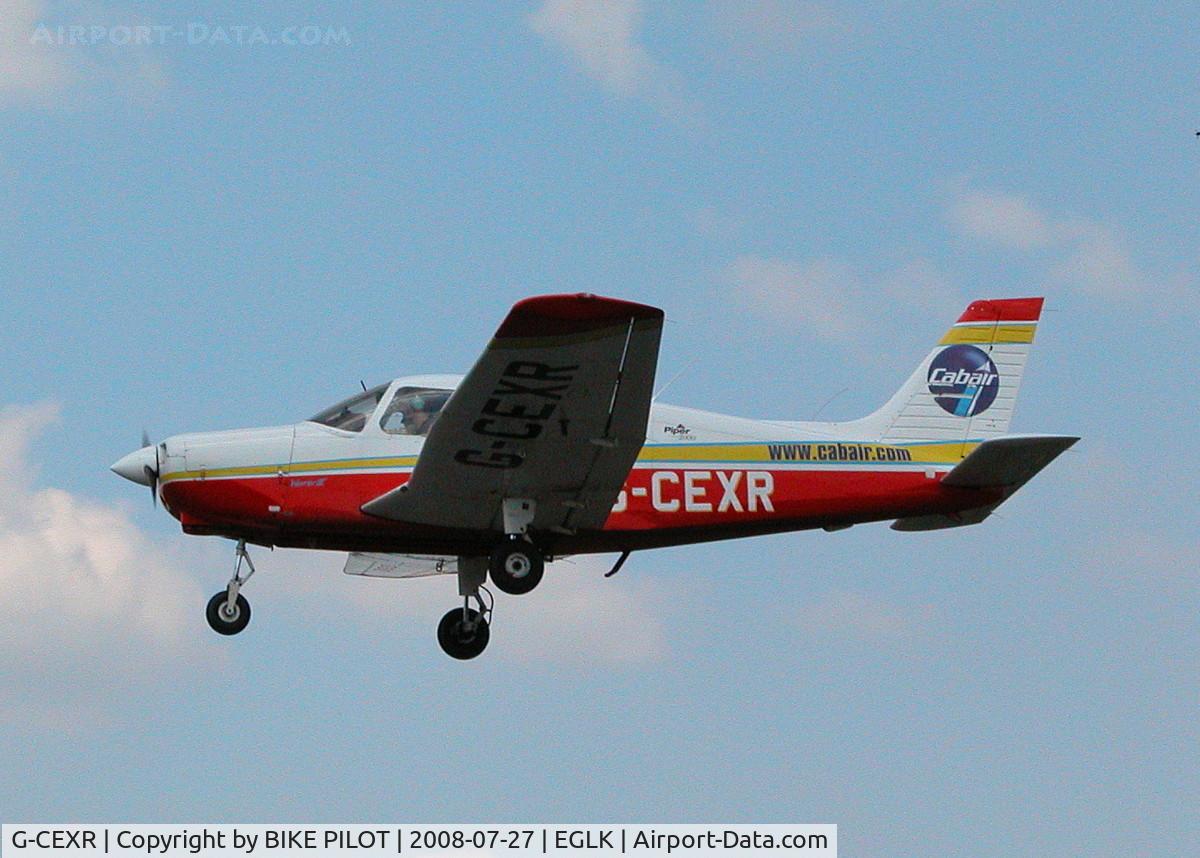 G-CEXR, 2000 Piper PA-28-161 Cherokee Warrior III C/N 2842076, FINALS FOR RUNWAY 25