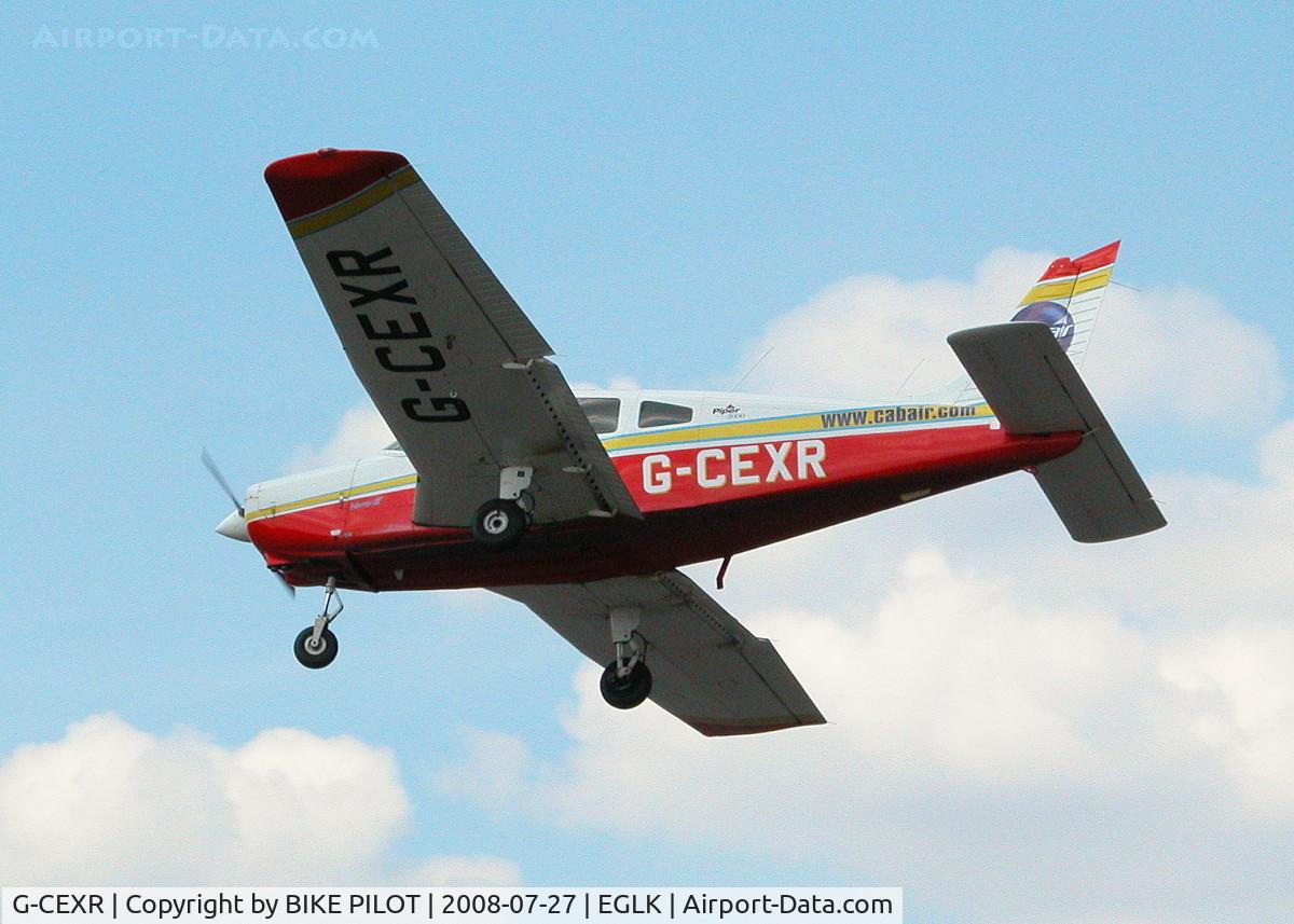 G-CEXR, 2000 Piper PA-28-161 Cherokee Warrior III C/N 2842076, FINALS FOR RUNWAY 25