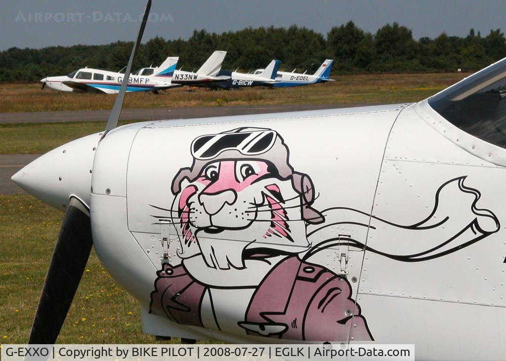 G-EXXO, 1989 Piper PA-28-161 Cadet C/N 2841210, ONE OF TWO AIRCRAFT WITH THIS NOSE ART