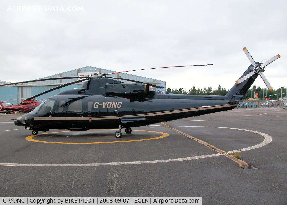 G-VONC, 1989 Sikorsky S-76B C/N 760354, ONE OF FIVE S.76 IN THE PREMIAR COMPOUND OF THREE VARIANTS SEEN THIS DAY