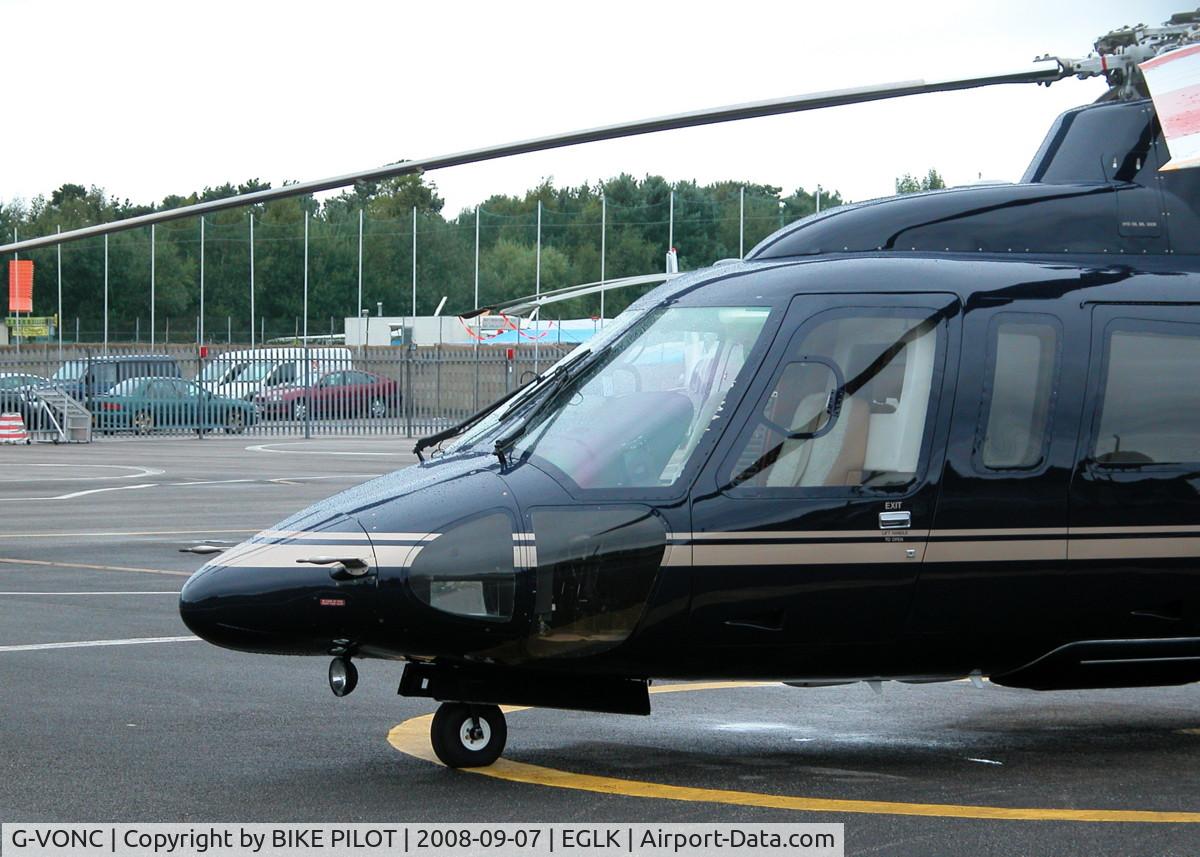 G-VONC, 1989 Sikorsky S-76B C/N 760354, ONE OF FIVE S.76 IN THE PREMIAR COMPOUND OF THREE VARIANTS SEEN THIS DAY