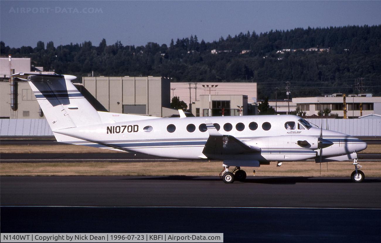 N140WT, 1996 Raytheon Aircraft Company B300 C/N FL-140, KBFI (The 5000th King Air seen here with delivery reg N1070D prior to becoming N806JW currently registered N140WT)