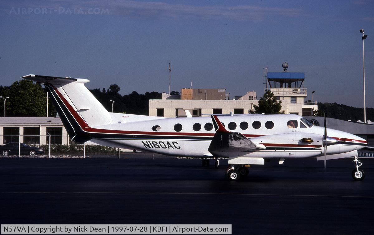 N57VA, 1996 Raytheon Aircraft Company B300 C/N FL-154, KBFI (There have been 3 Be350's to carry N160AC FL-154/215 and 367 this is the first FL-154 and is currently registered N57VA)