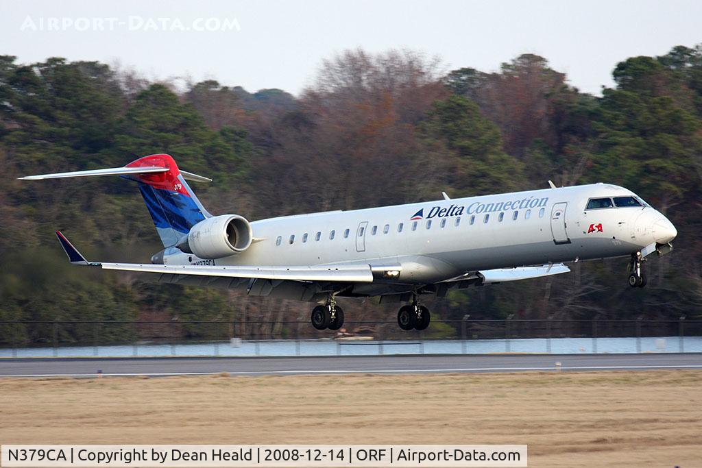 N379CA, 2003 Bombardier CRJ-701ER (CL-600-2C10) Regional Jet C/N 10102, Delta Connection (ASA) N379CA (FLT ASQ5621) from Hartsfield-Jackson Atlanta Int'l (KATL) landing on RWY 23.