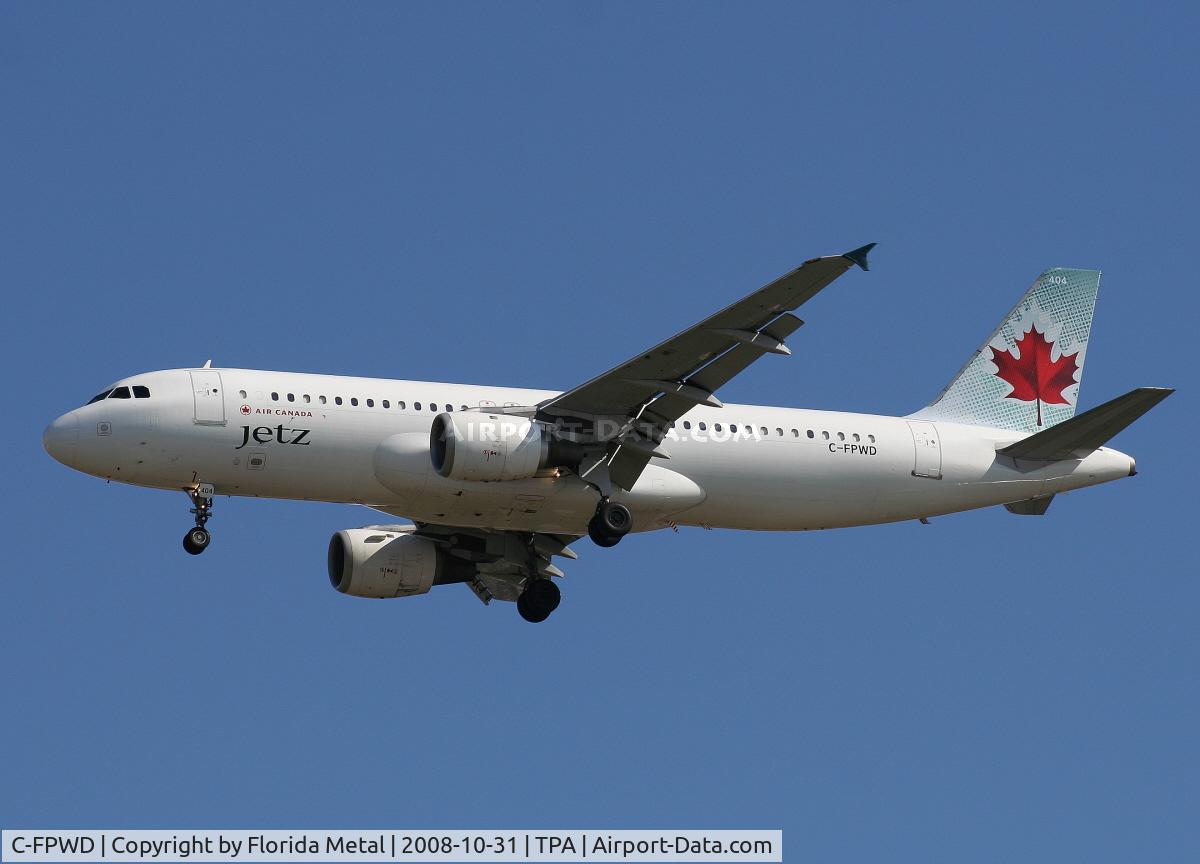 C-FPWD, 1991 Airbus A320-211 C/N 231, Air Canada AC Jetz bringing in the Ottawa Senators to play the Tampa Bay Lightning