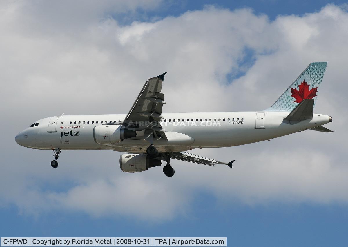 C-FPWD, 1991 Airbus A320-211 C/N 231, Air Canada AC Jetz bringing in NHL Ottawa Senators to play the Tampa Bay Lightning