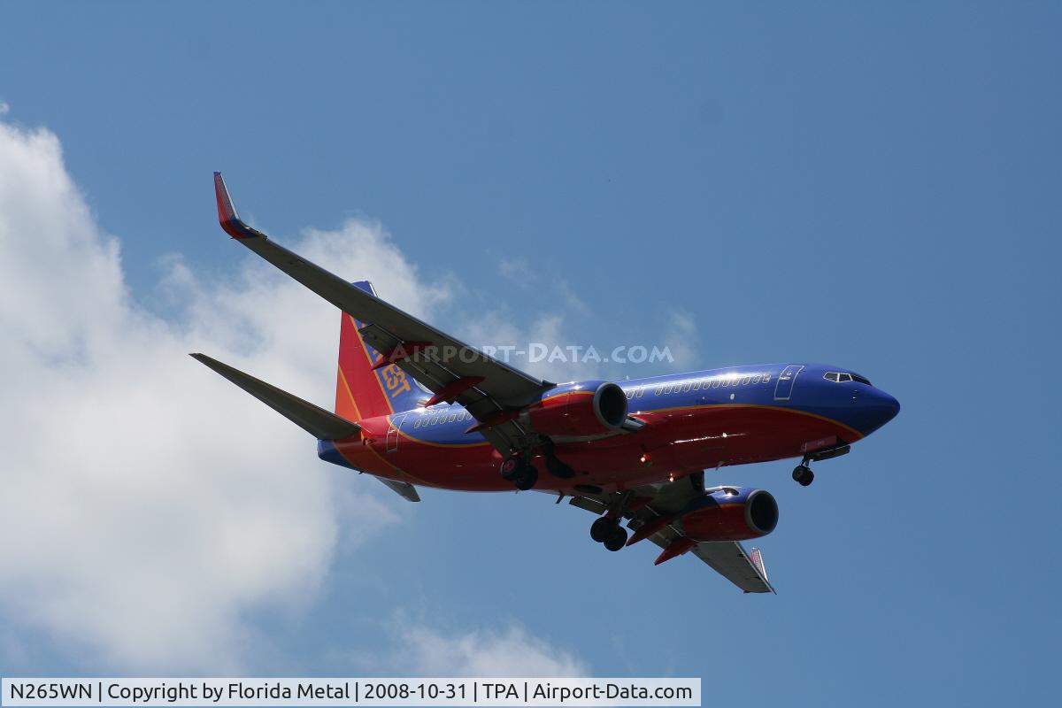 N265WN, 2007 Boeing 737-7H4 C/N 32522, Southwest 737-700