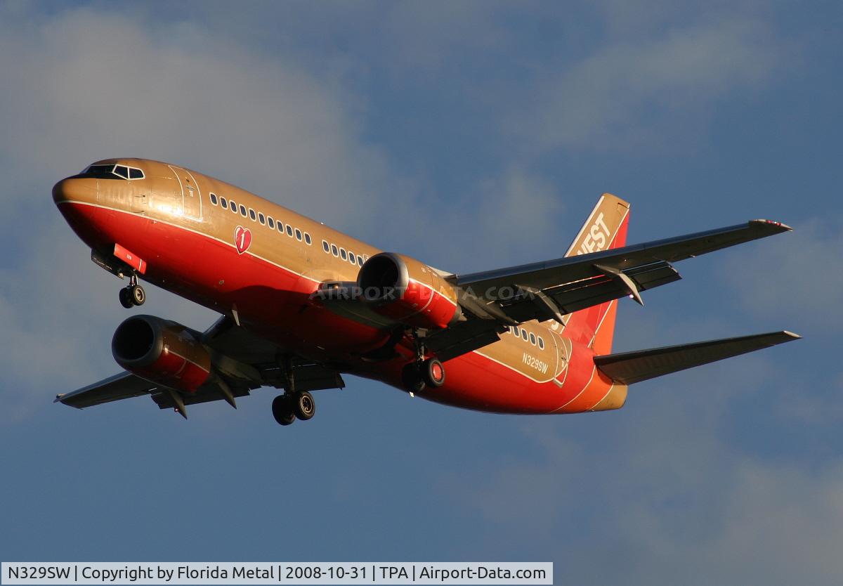 N329SW, 1988 Boeing 737-3H4 C/N 23693, Southwest 737-300