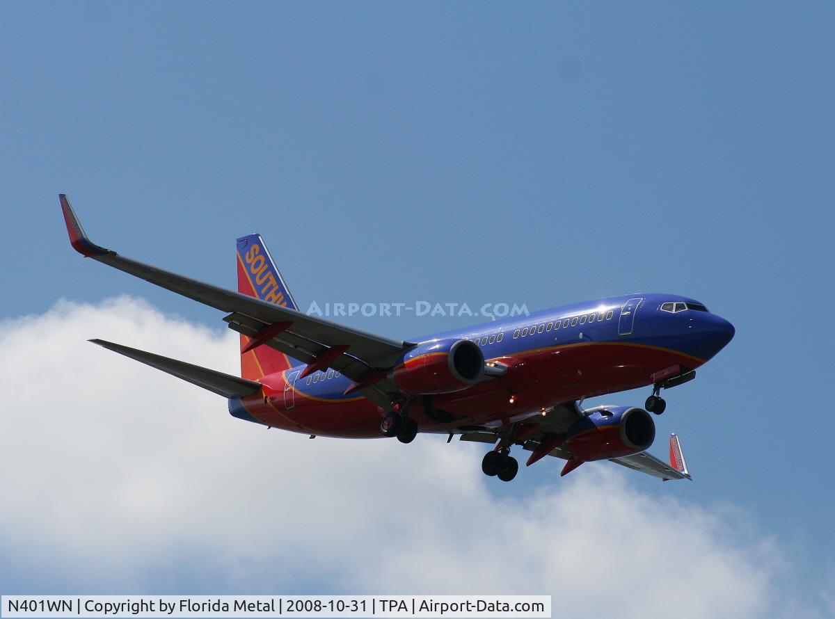 N401WN, 2001 Boeing 737-7H4 C/N 29813, Southwest 737-700
