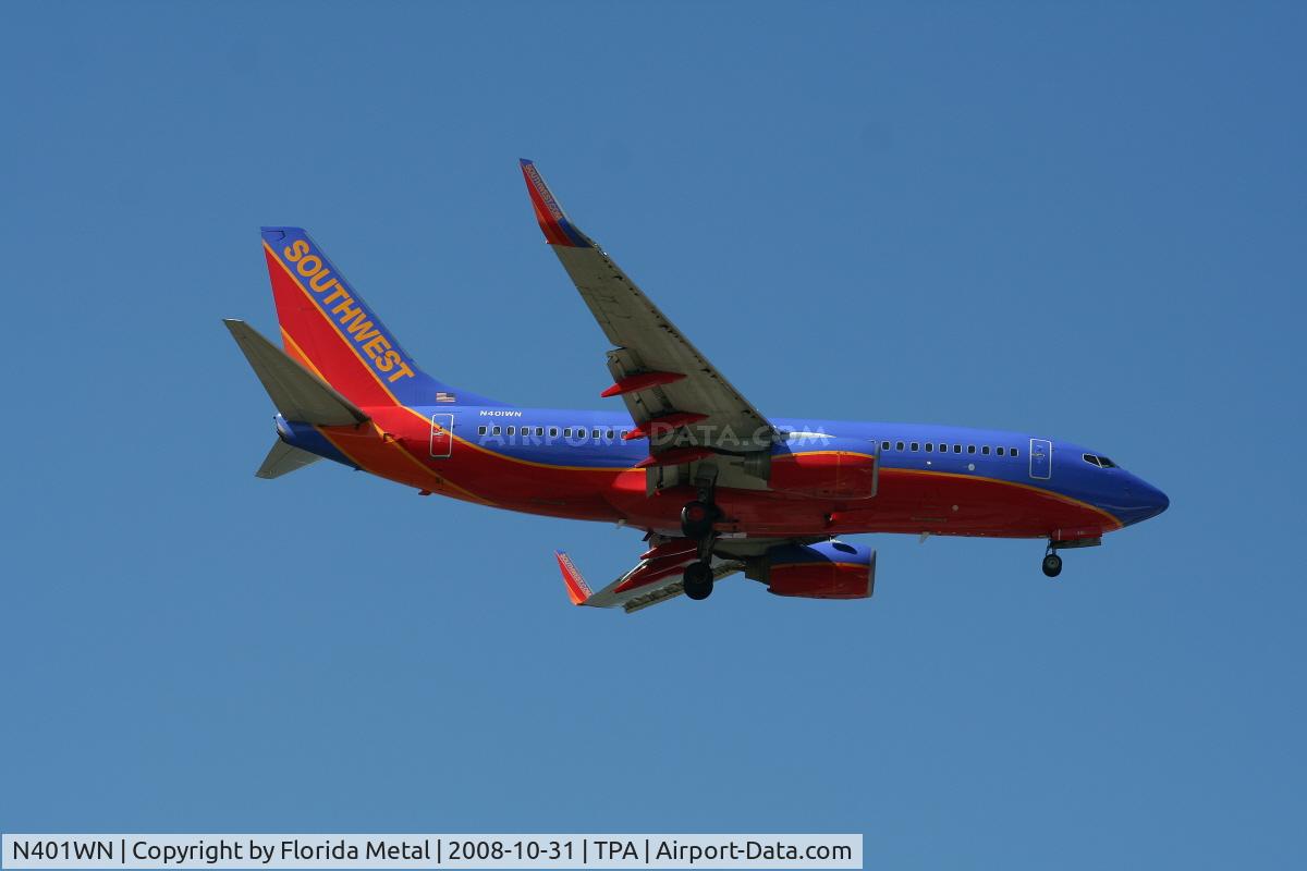 N401WN, 2001 Boeing 737-7H4 C/N 29813, Southwest 737-700