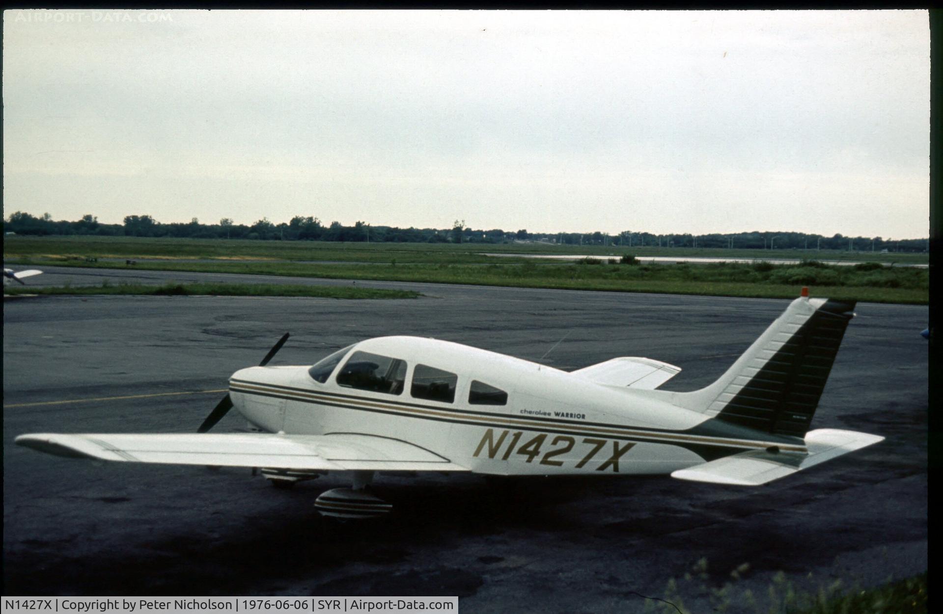 N1427X, 1975 Piper PA-28-151 C/N 28-7515402, This Cherokee Warrior was at Syracuse in the summer of 1976.