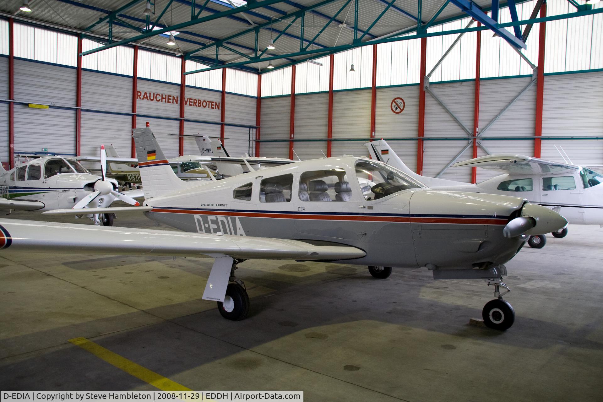 D-EDIA, 1975 Piper PA-28R-200 Cherokee Arrow II C/N 28R-7535228, At Hamburg, Germany