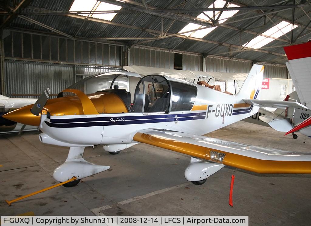F-GUXQ, Robin DR-400-120 Petit Prince C/N 2497, Parked inside Airclub's hangar...