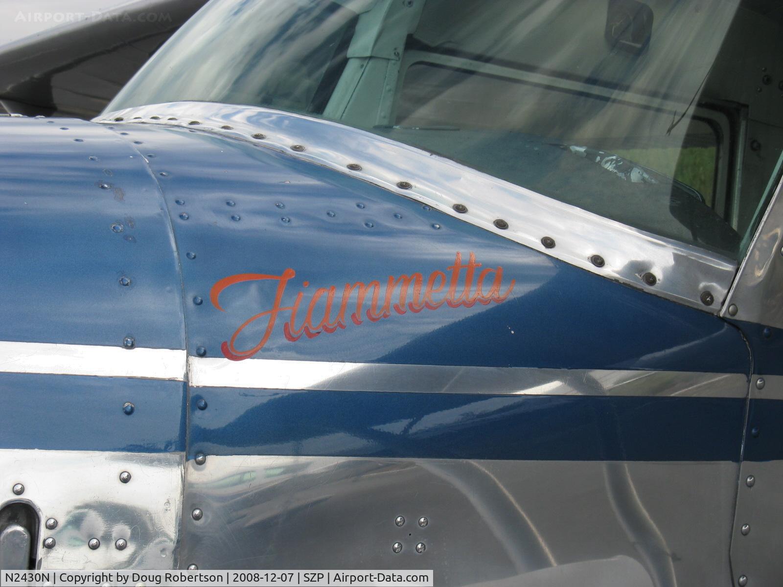 N2430N, 1947 Cessna 140 C/N 12682, 1947 Cessna 140, Continental C85 85 Hp, cowl personalization