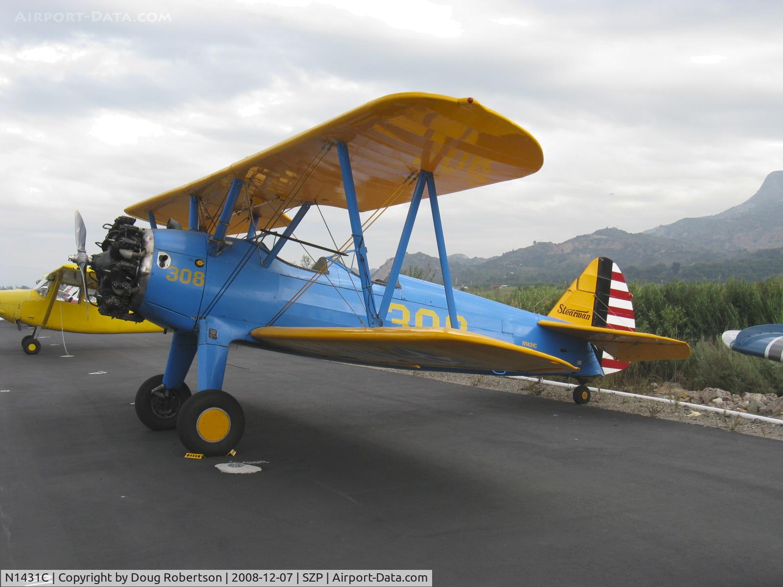 N1431C, 1941 Boeing A75N1(PT17) C/N 75-1702, 1941 Boeing Stearman A75N1 (PT-17 KAYDET), Continental W670-5 220 Hp