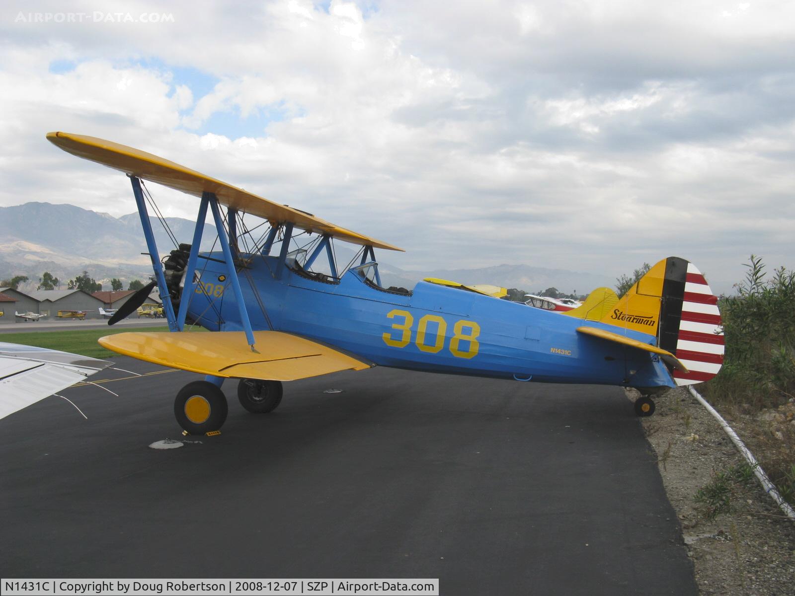 N1431C, 1941 Boeing A75N1(PT17) C/N 75-1702, 1941 Boeing Stearman A75N1 (PT-17 KAYDET), Continental W670-5 220 Hp