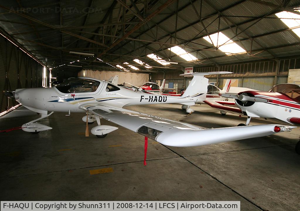 F-HAQU, 2007 Diamond DA-20C-1 Eclipse C/N C0439, Parked inside Airclub's hangar...