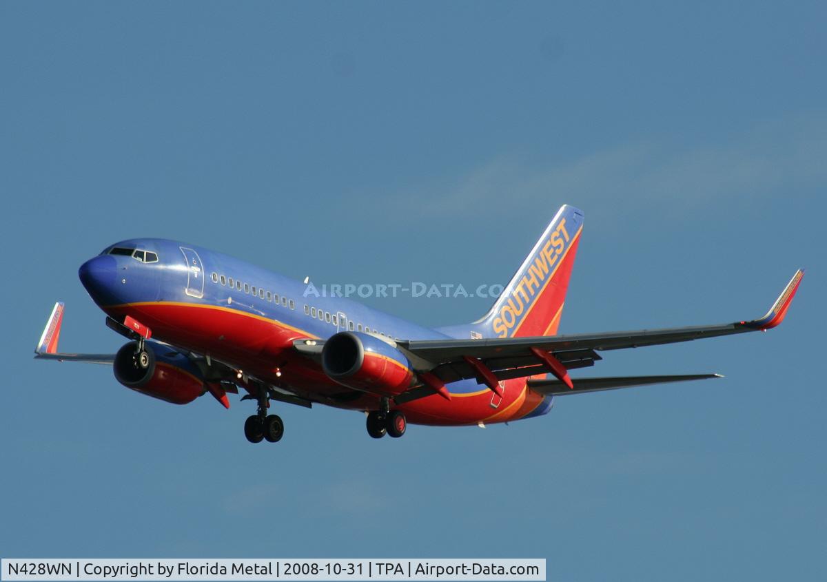 N428WN, 2002 Boeing 737-7H4 C/N 29844, Southwest 737-700