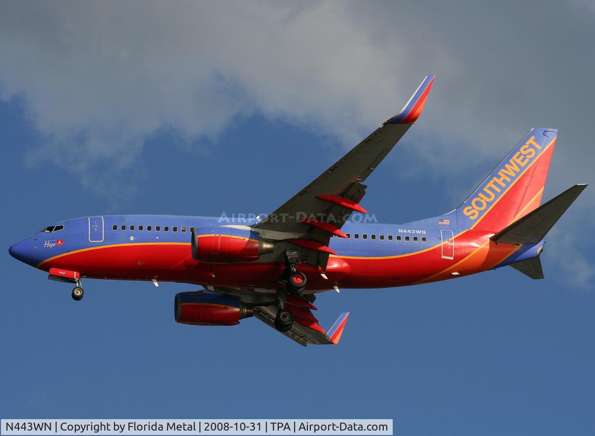 N443WN, 2003 Boeing 737-7H4 C/N 29838, Southwest 737-700