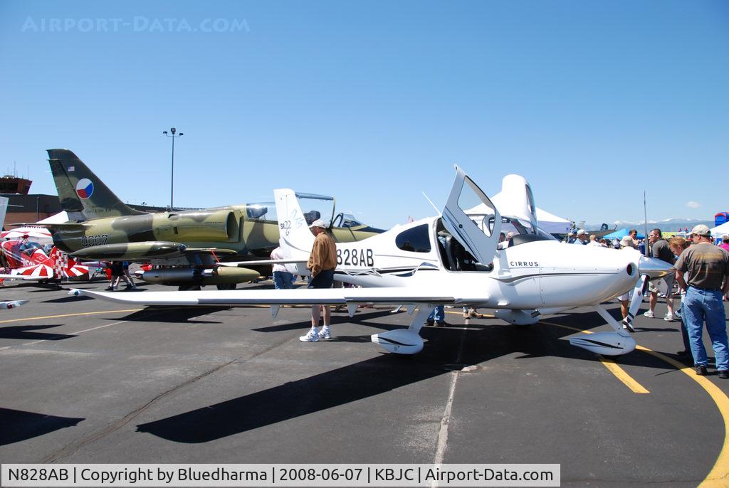 N828AB, 2005 Cirrus SR22 GTS C/N 1419, Parked on display.