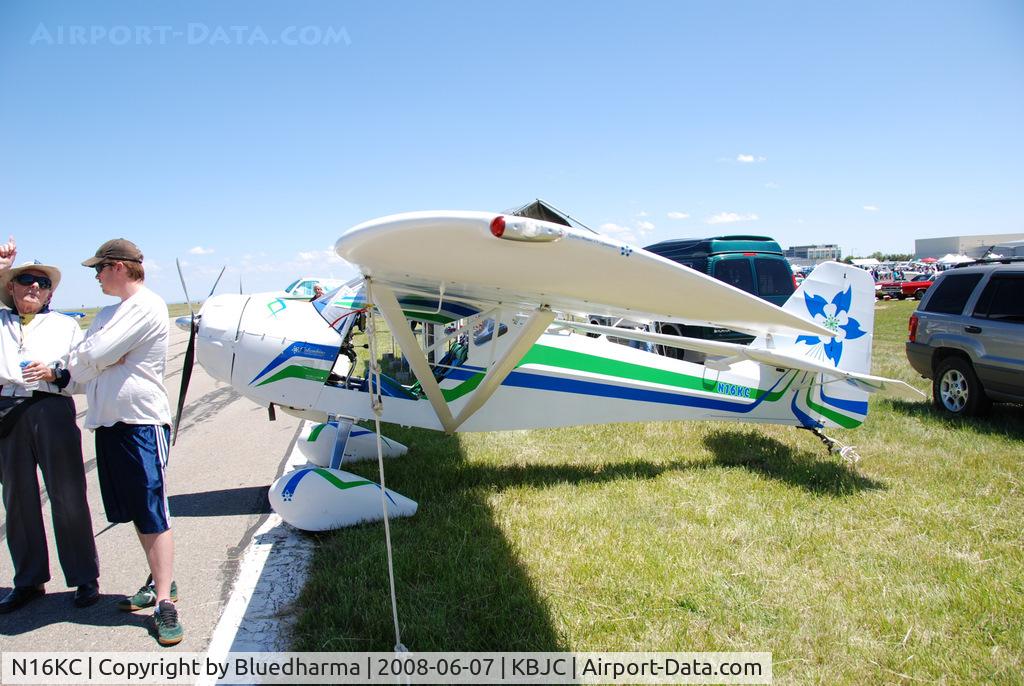 N16KC, Skystar Kitfox Model 4 Speedster C/N LCS151, Columbine markings Parked on display.