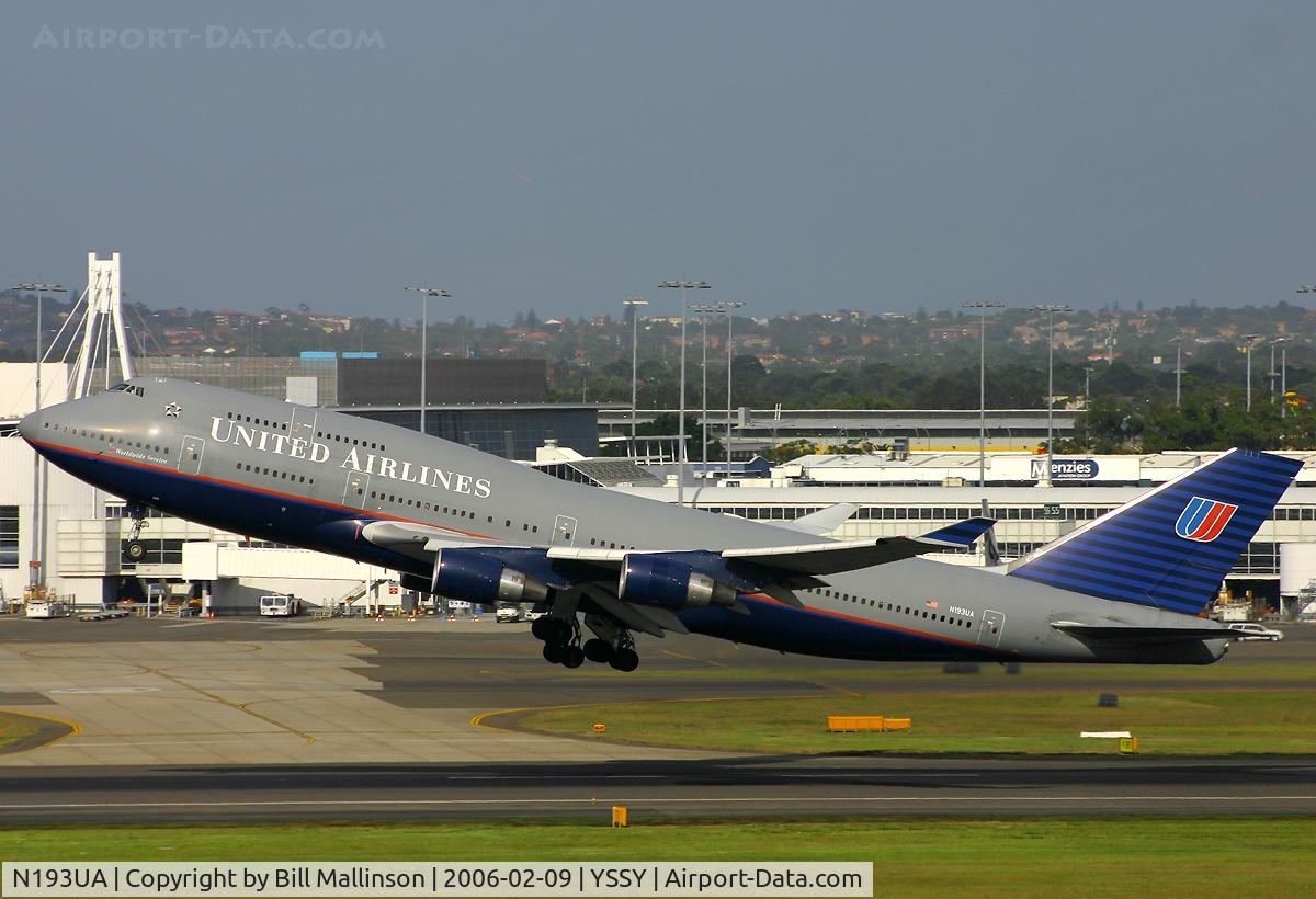 N193UA, 1996 Boeing 747-422 C/N 26890, Away to SFO