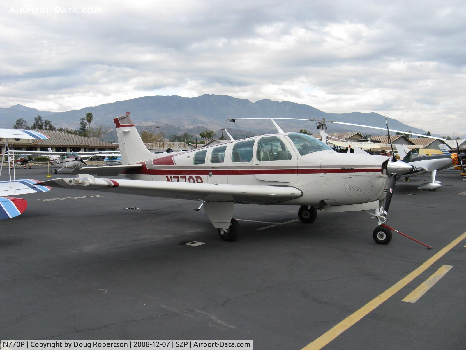 N770P, 1975 Beech A36 Bonanza 36 C/N E-749, 1975 Beech A36 BONANZA, Continental IO-520 285 Hp