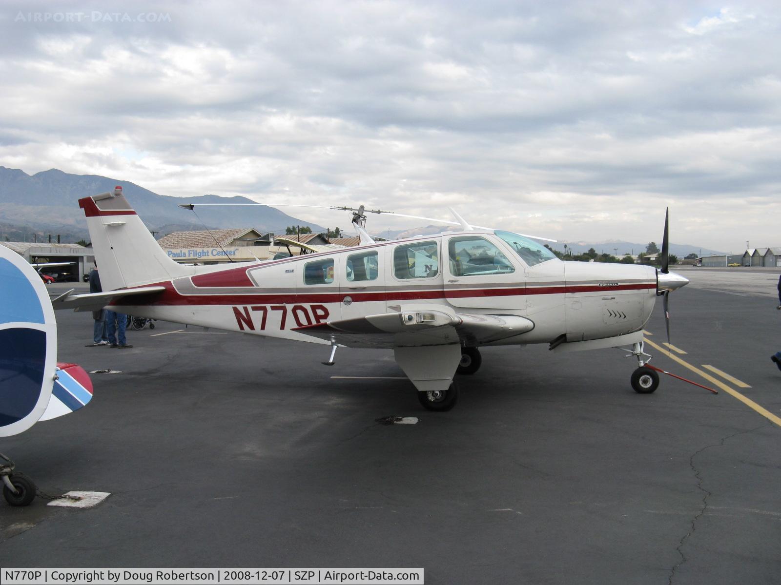 N770P, 1975 Beech A36 Bonanza 36 C/N E-749, 1975 Beech A36 BONANZA, Continental IO-520 285 Hp