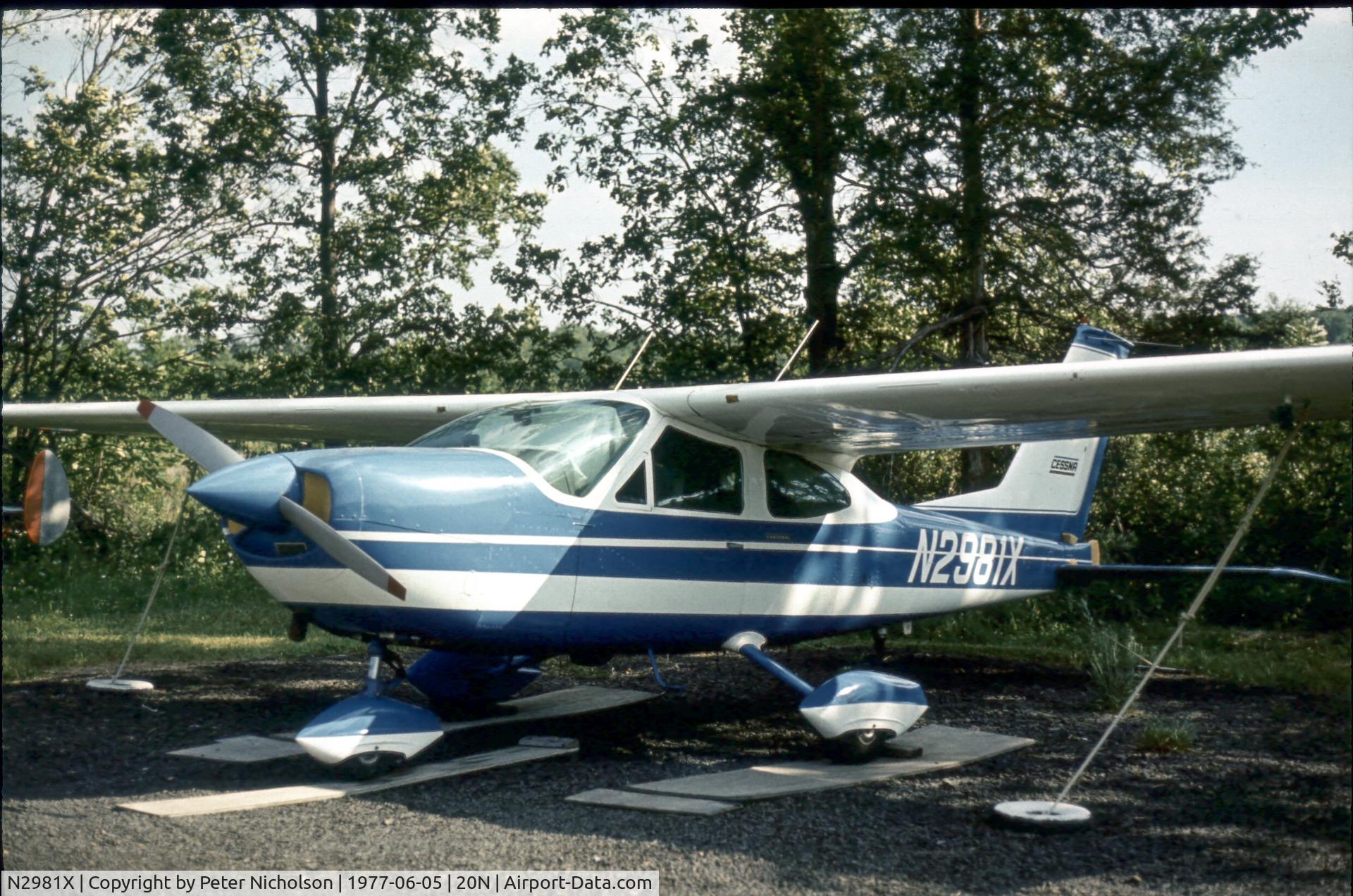 N2981X, 1967 Cessna 177 Cardinal C/N 17700381, This is how this Cardinal looked in the summer of 1977 in New York State.