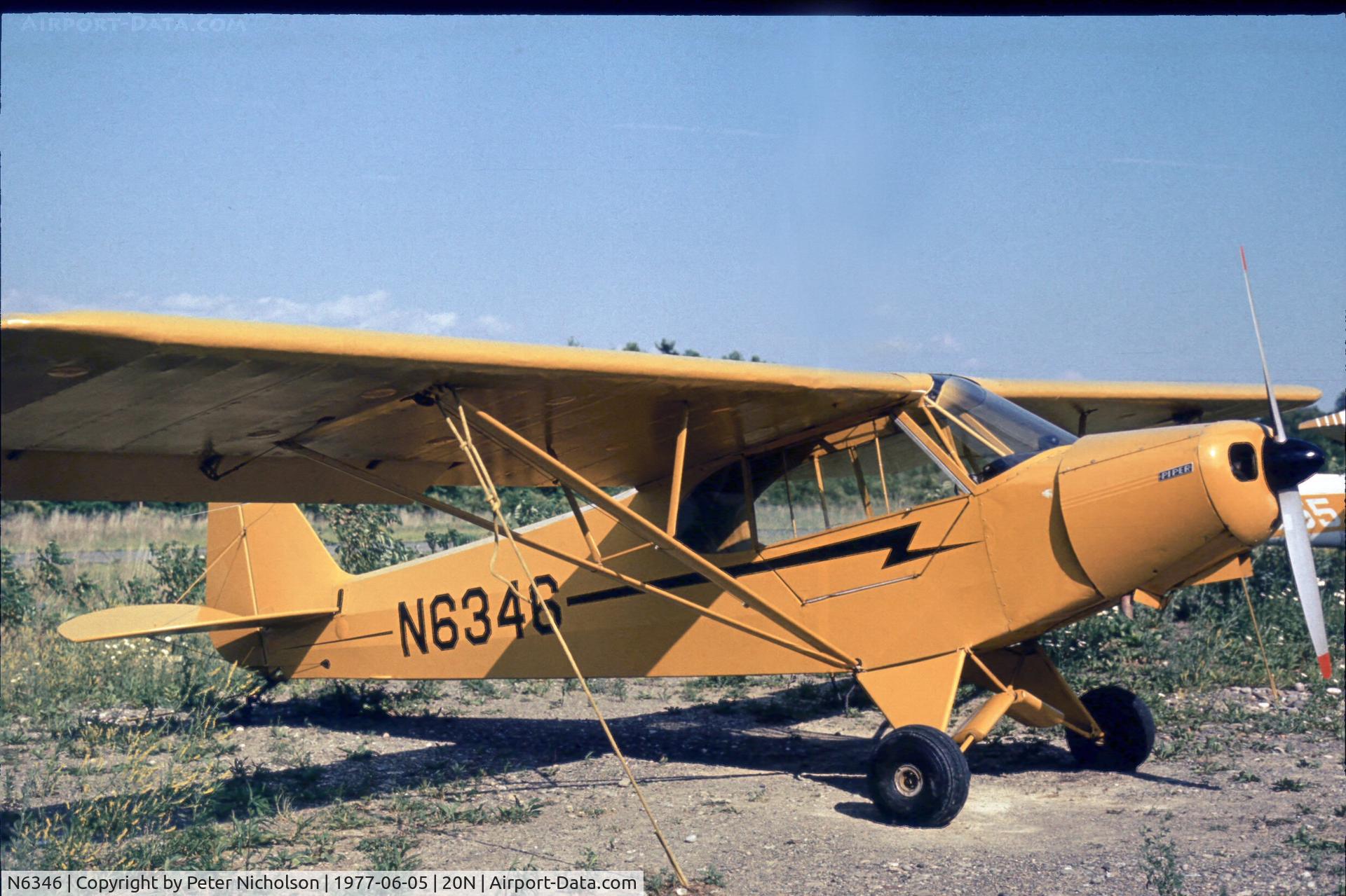 N6346, Piper PA-11 Cub Special C/N 111321, Seen at Kingston-Ulster Airport, New York State in the summer of 1977.