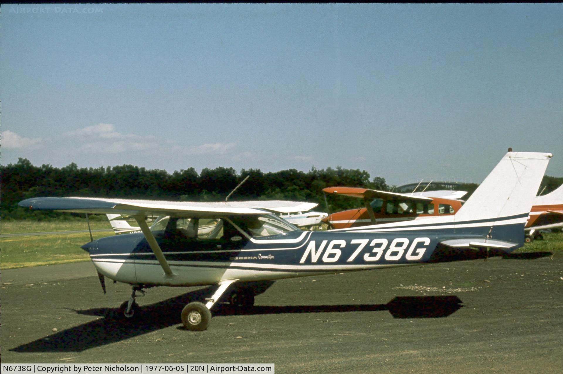 N6738G, 1970 Cessna 150L C/N 15072238, Seen at Kingston-Ulster Airport, New York State in the summer of 1977.