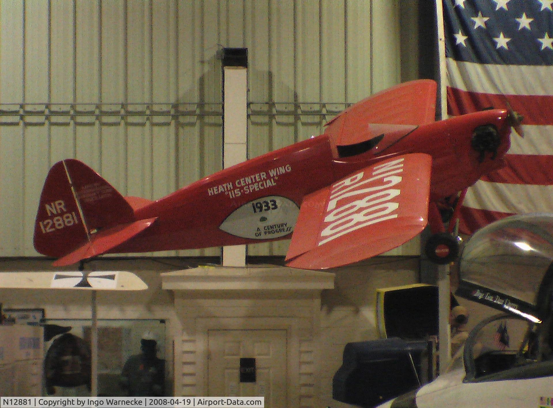 N12881, 1933 Heath CNA-40 C/N C-51, Heath CNA-40 Center Wing at Kentucky Mus. of Aviation, Lexington KY