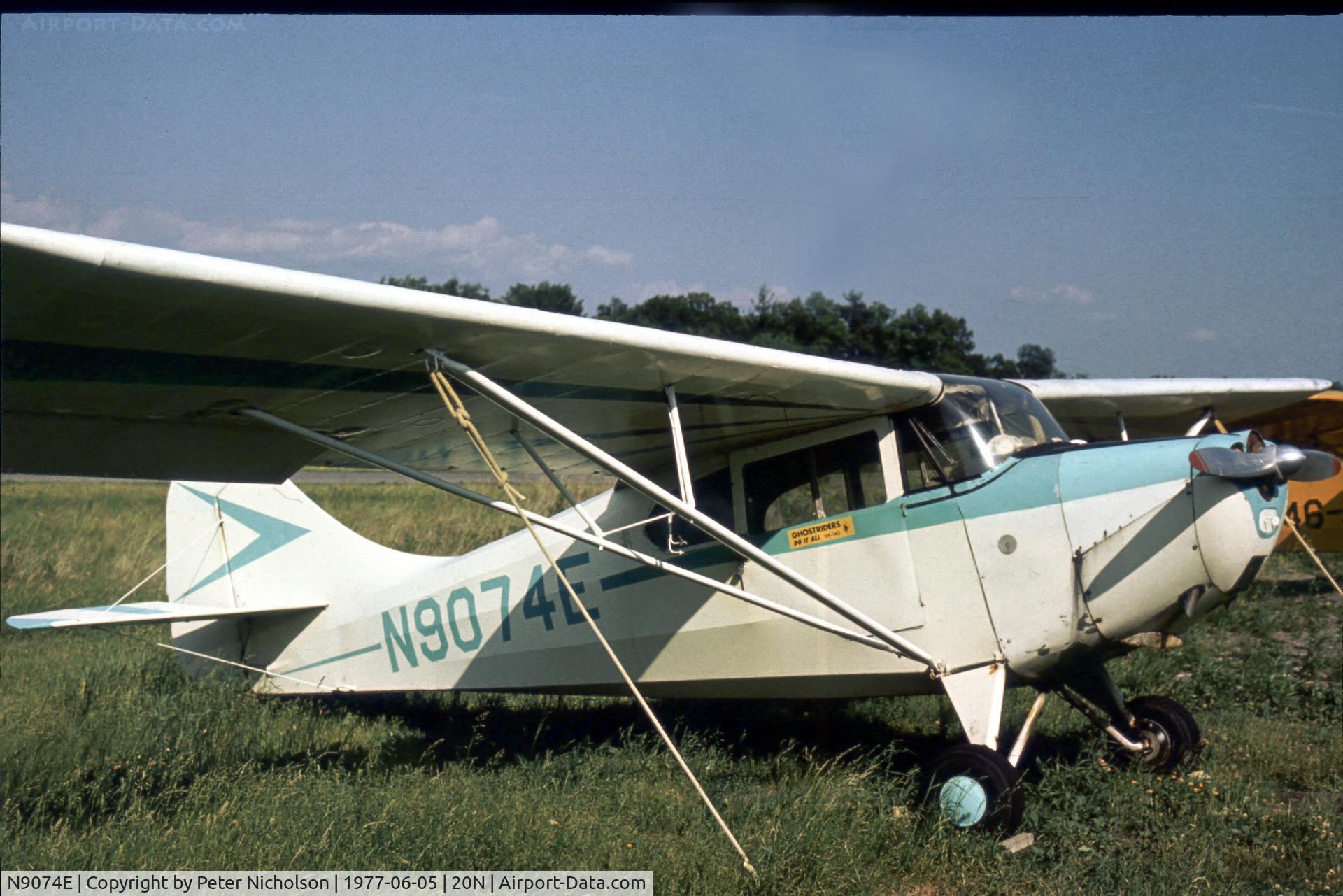 N9074E, 1959 Aeronca 11AC Chief C/N 11AC-705, This Aeronca Chief was at Kingston-Ulster Airport, New York State in the summer of 1977.