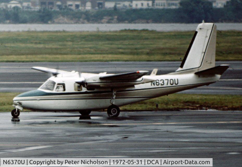 N6370U, 1964 Aero Commander 560-F C/N 1416-68, Seen at what was then National Airport in 1972