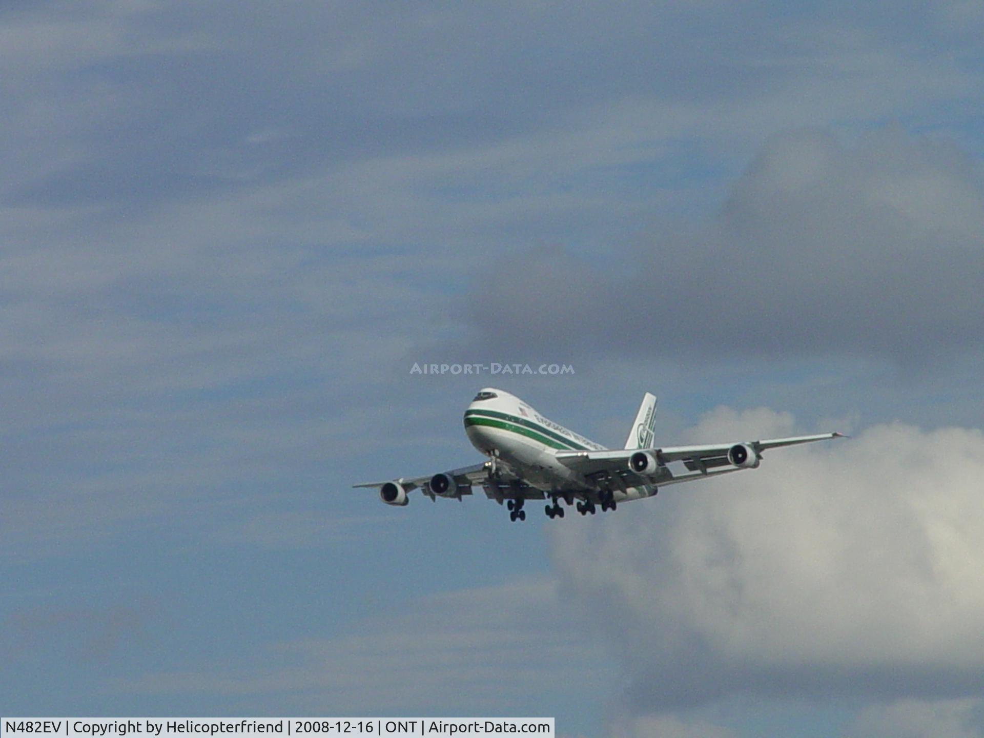 N482EV, 1973 Boeing 747-212B C/N 20713, On final to Ontario Airport