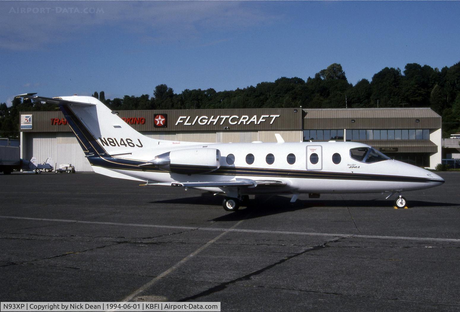 N93XP, 1993 Beech 400A Beechjet C/N RK-74, KBFI (RK-74 seen here wearing N8146J and currently registered N93XP as posted)