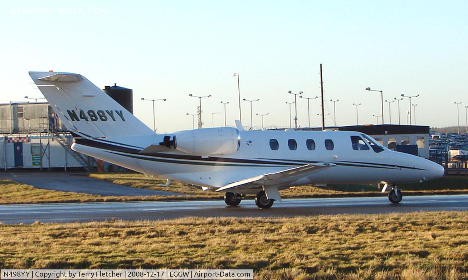 N498YY, 2002 Cessna 525 CitationJet CJ1 C/N 525-0498, Cessna 525 taxies in at Luton